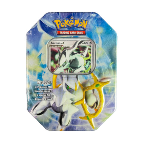 Arceus LV.X — blue 8-Sided Tin