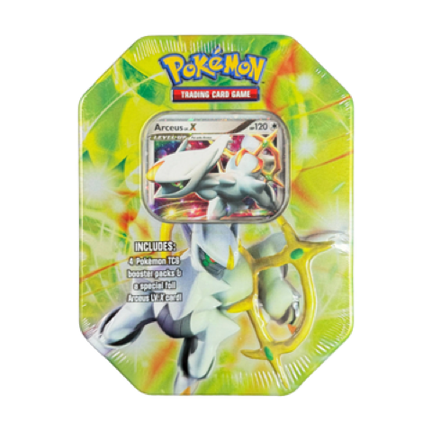 Arceus LV.X — green 8-Sided Tin