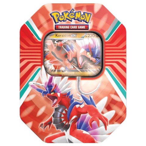 Koraidon ex 8-Sided Tin — Paldea Legends