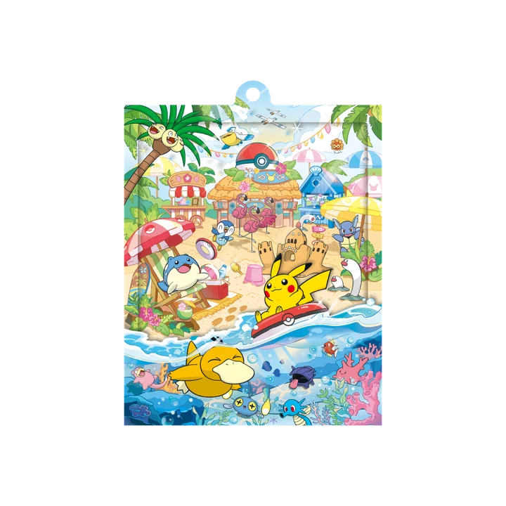 Glitter Acrylic Card Holder Pokémon-Chillin’-Summer-Days--- Chilling Beach