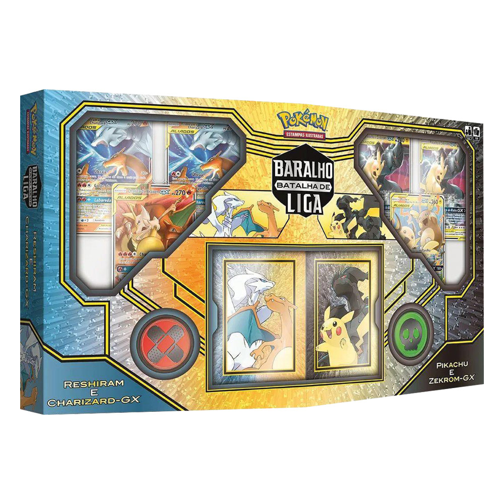 Reshiram & Charizard-GX / Pikachu & Zekrom-GX لیگ بیٹل ڈیک سیٹ