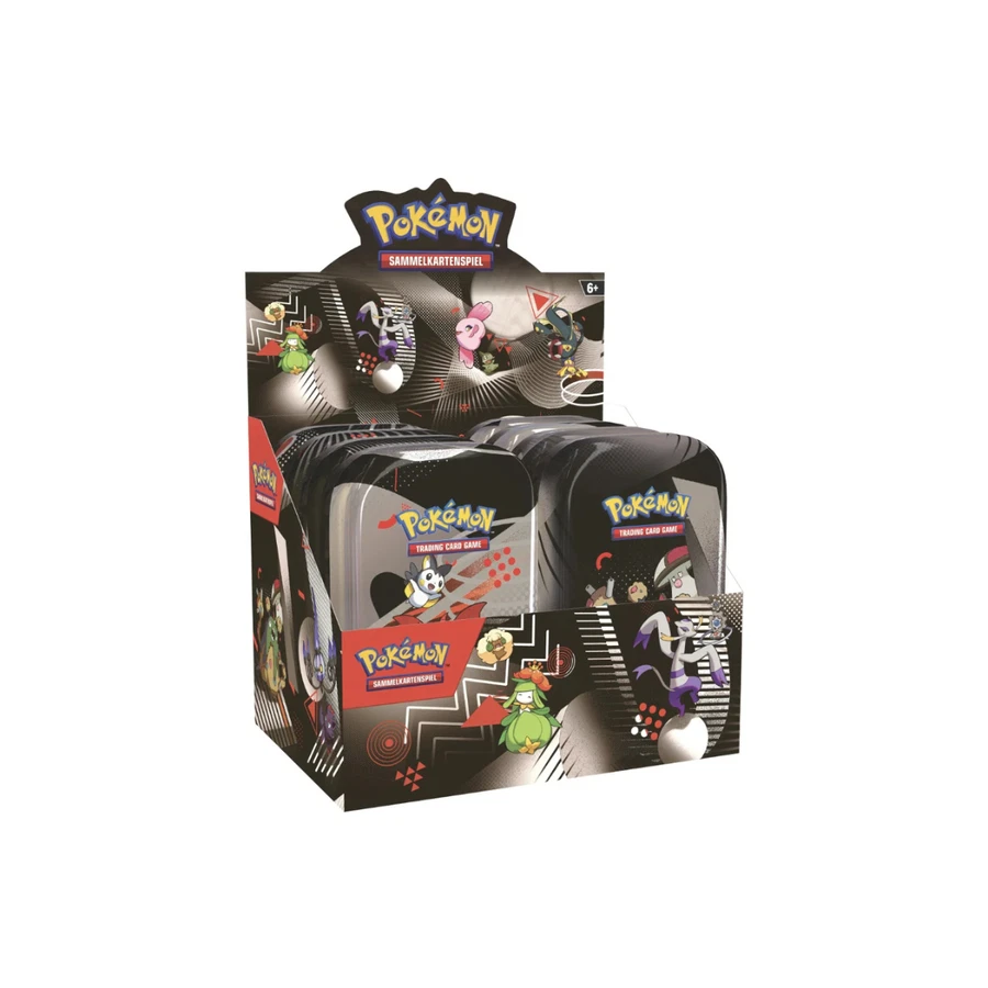 Scarlet & Violet Black Bolt & White Flare Mini Tin Display