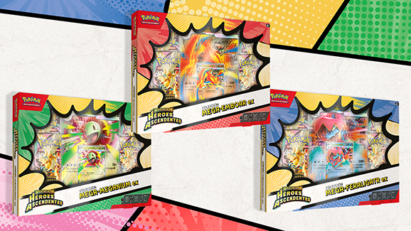 Ascended Heroes Mega Meganium ex, Mega Emboar ex & Mega Feraligatr ex Collections