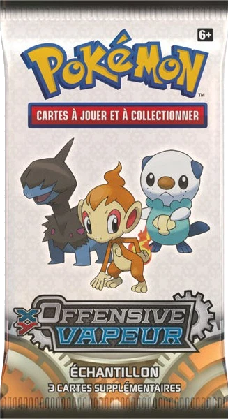 XY Steam Siege Booster Pack · Échantillon Deino, Chimchar & Oshawott
