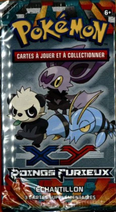 XY Furious Fists Booster Pack · Échantillon Pancham, Noibat & Clauncher