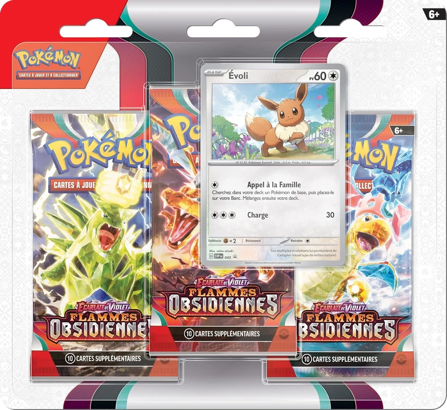 Obsidian Flames Three Pack Blisters Eevee