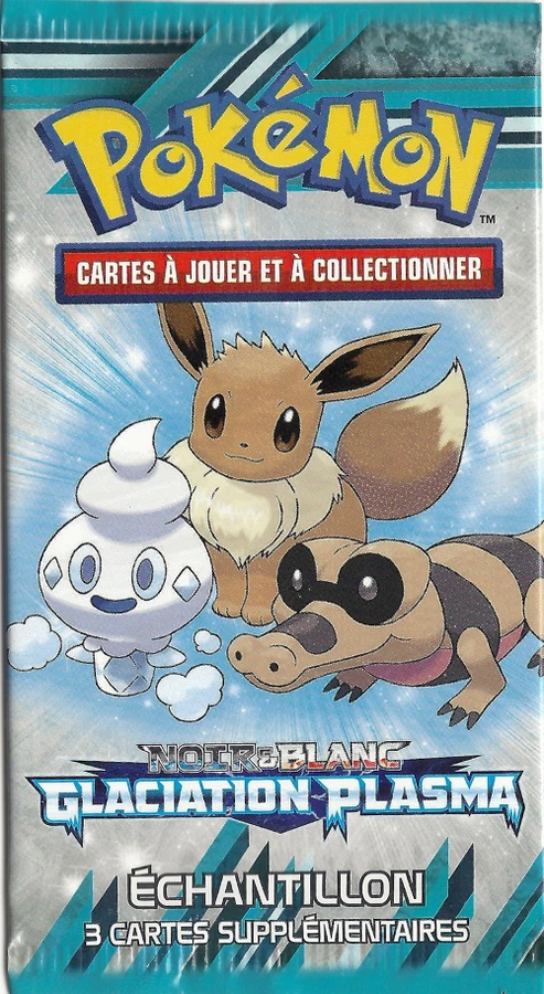Black & White Plasma Freeze Booster Pack · Échantillon Eevee, Vanillite & Sandile
