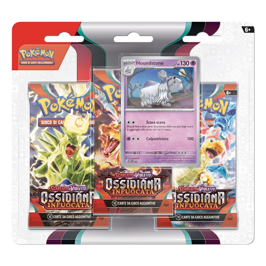 Scarlet & Violet Obsidian Flames Houndstone 3 Pack Blister