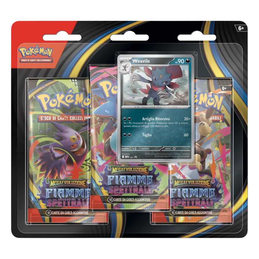 Mega Evolution Phantasmal Flames Weavile 3 Pack Blister