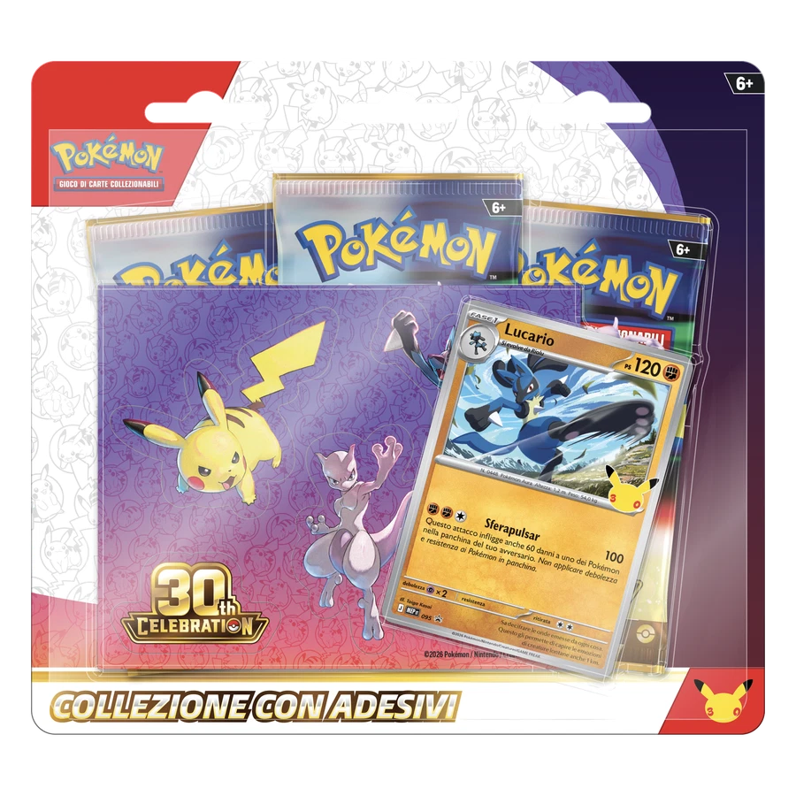 30th Celebration Lucario 3 Pack Blister Sticker Collection