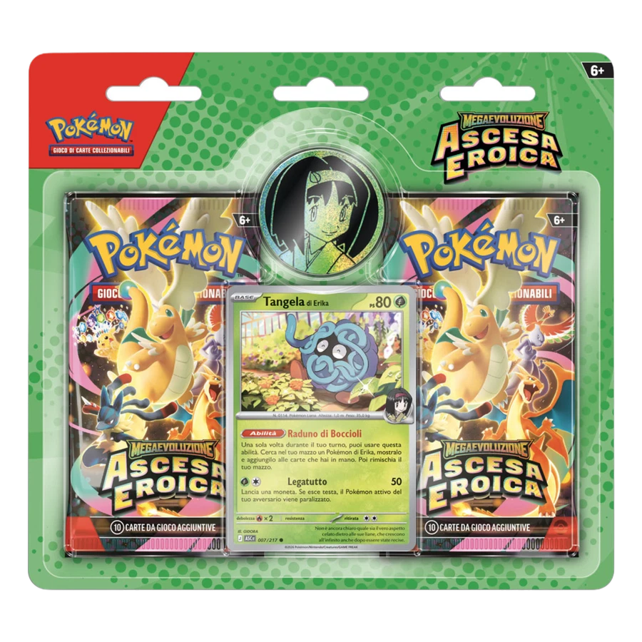Mega Evolution Ascended Heroes Tangela Erika’s 2 Pack Blister Collection