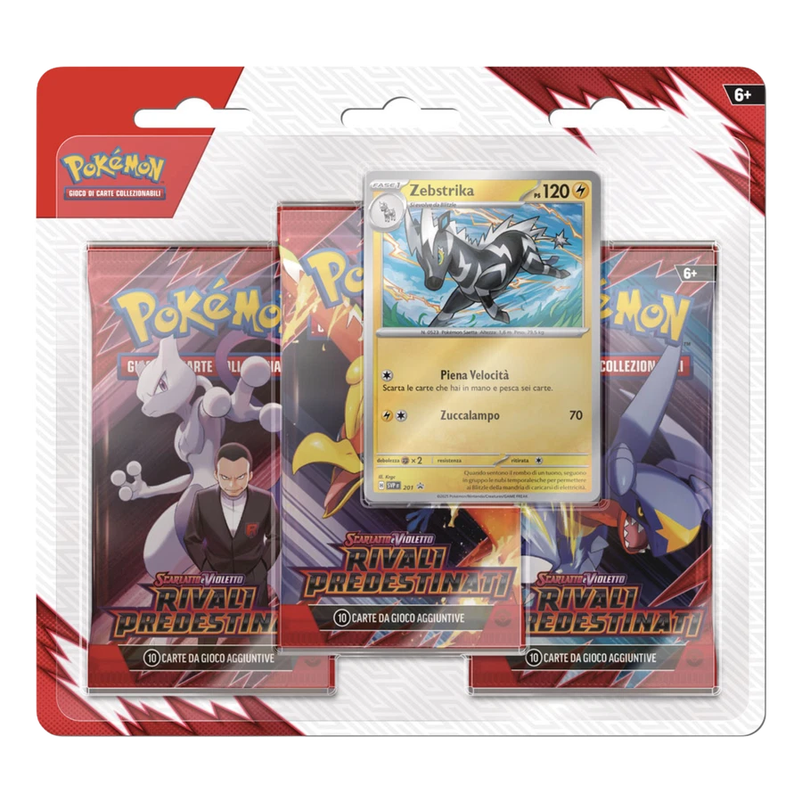 Scarlet & Violet Destined Rivals Zebstrika 3 Pack Blister