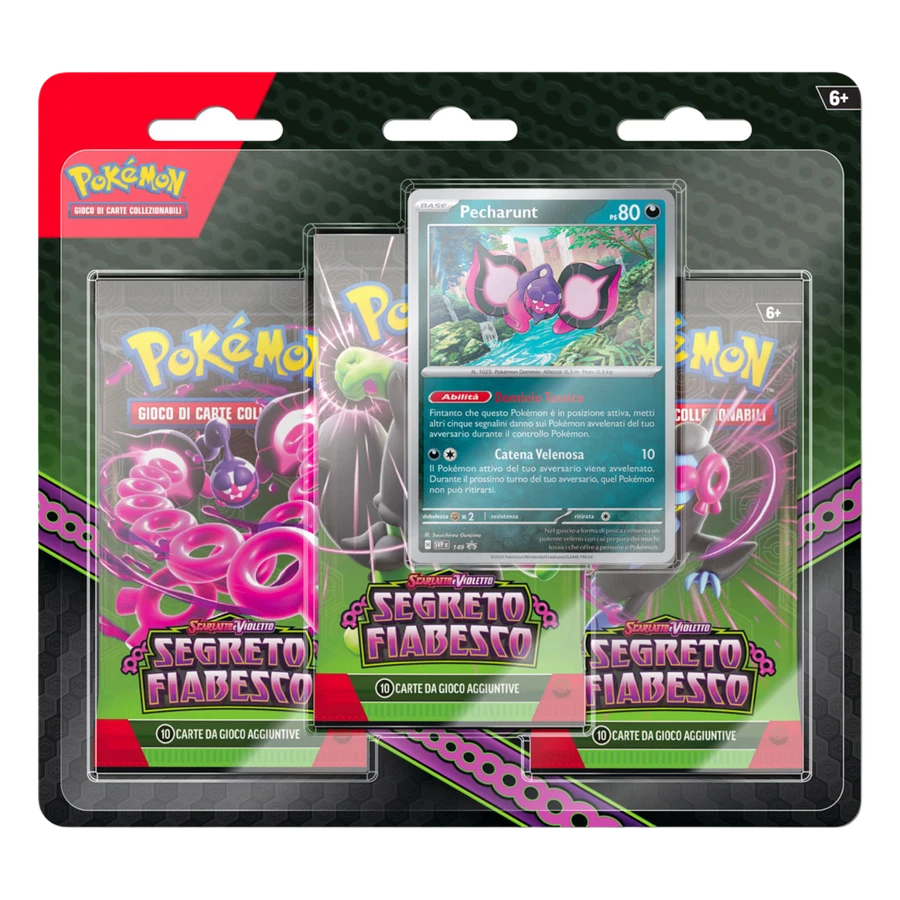 Scarlet & Violet Shrouded Fable Pecharunt 3 Pack Blister