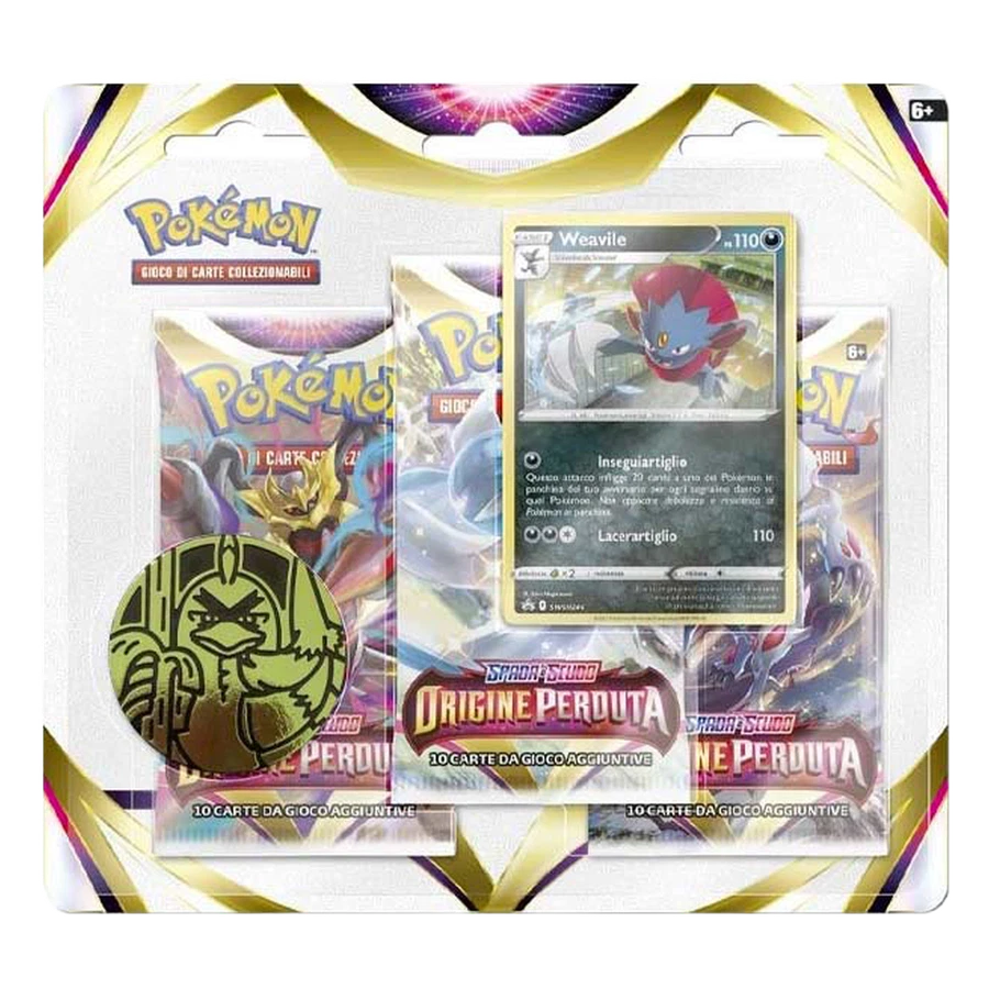 Sword & Shield Lost Origin Weavile 3 Pack Blister