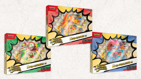 Héroes Ascendentes Mega Meganium ex, Mega Emboar ex & Mega Feraligatr ex Cajas