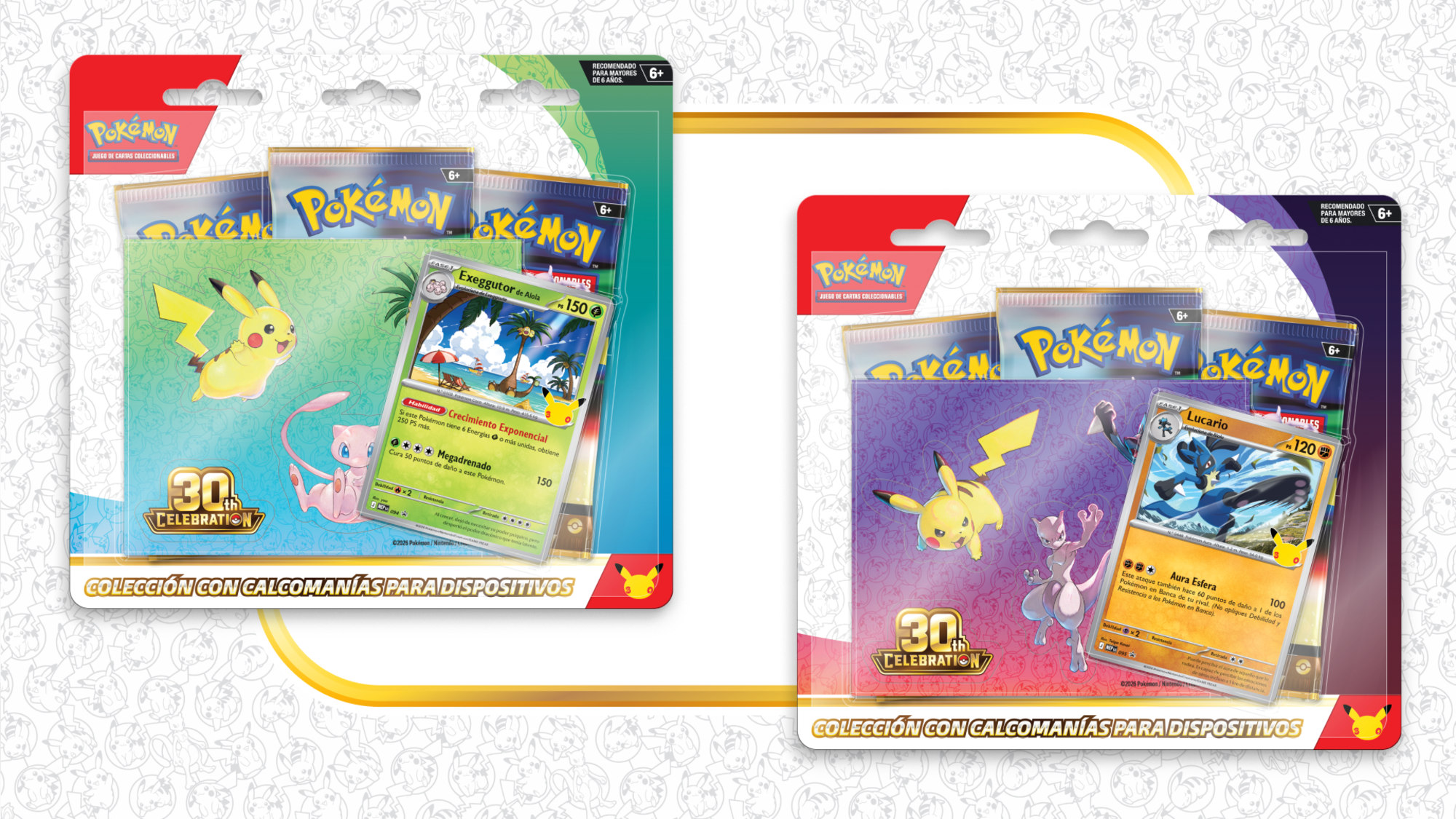 Celebración del 30.º aniversario Colecciones con pegatinas para dispositivos — de Alola Exeggutor & Lucario