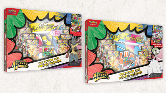 Héroes Ascendentes Colecciones prémium con póster — Mega Lucario & Mega Gardevoir