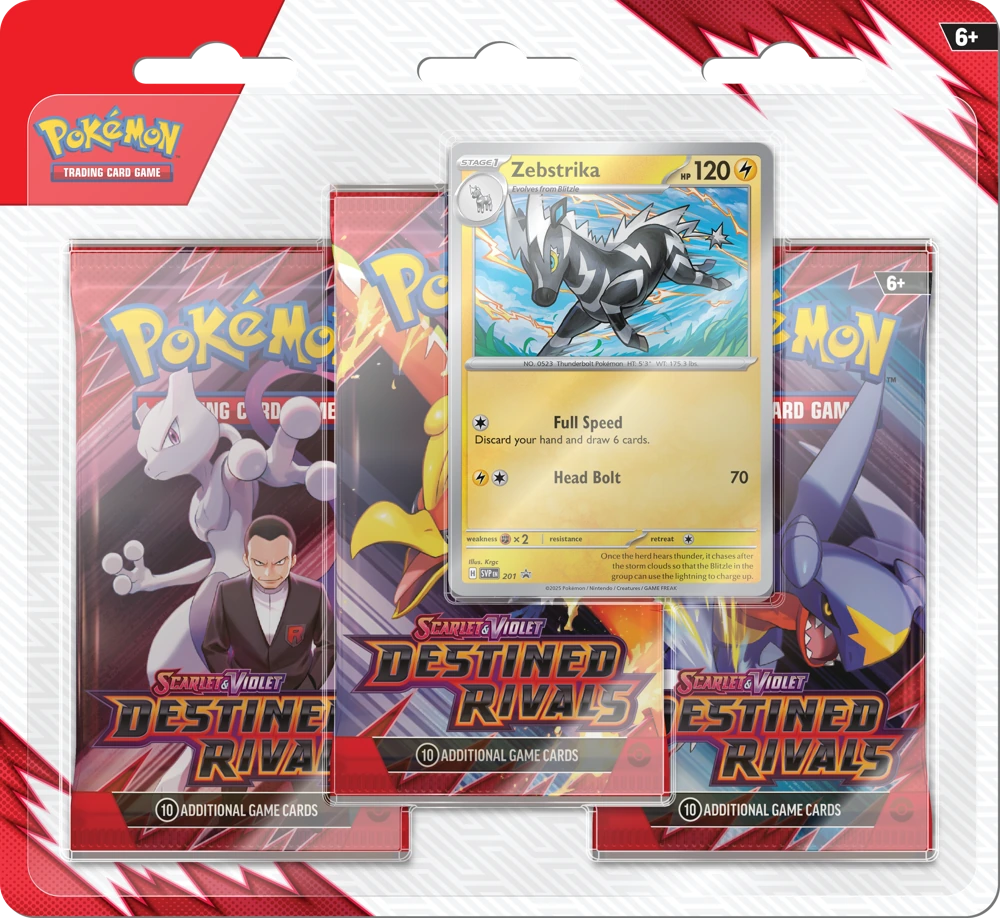 Destined Rivals 3-Pack 吸塑包裝 — 雷電斑馬 — Reference: 英文 packaging